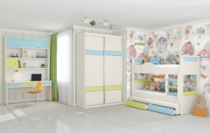 חדר ילדים שלם הכולל ארון, ספריה ומיטה, במידות וצבעים לבחירתכם – דגם דר