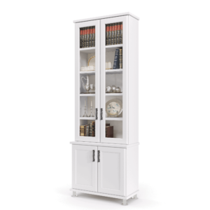 ספריית קודש עם 5 דלתות זכוכית + תא תצוגה מרכזי, ו- 6 דלתות אחסון תחתונות – דגם  MIRON 2